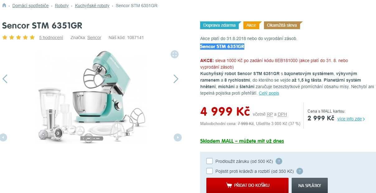 Kuchyňský robot Sencor + výbava