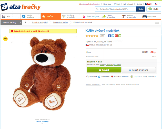 Interaktivní medvídek Teddies, 35cm