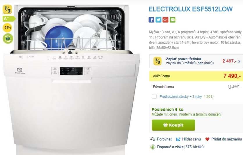 Myčka nádobí Electrolux, A+, 13 souprav