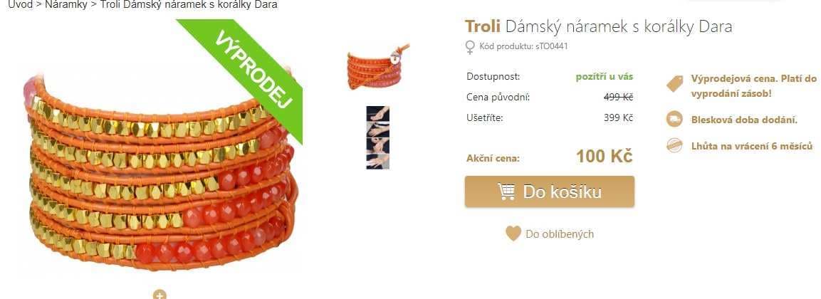 Dámský náramek Troli korálky Dara