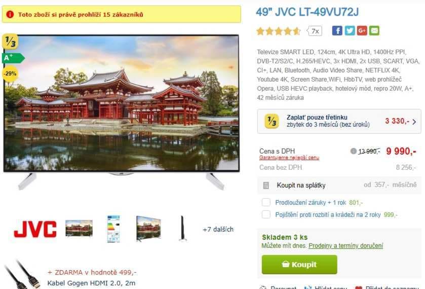 Ultra HD TV, Smart, 124cm, JVC