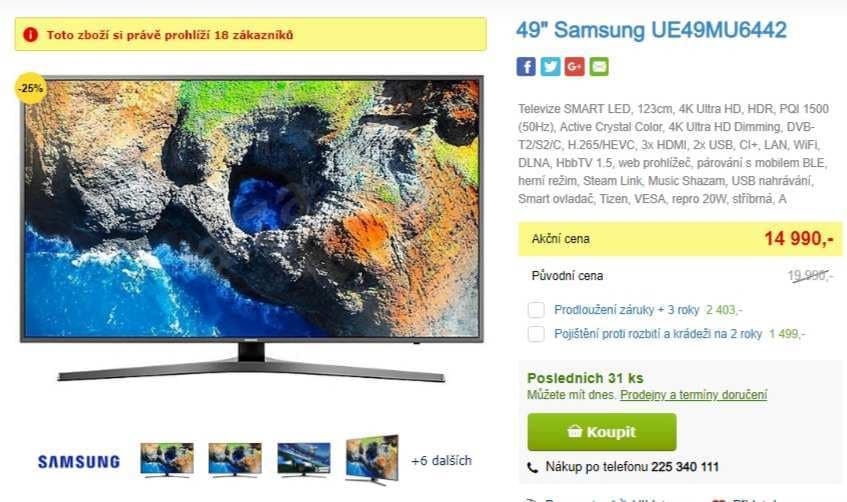 Ultra HD TV, HDR, Smart, 123 cm, Samsung