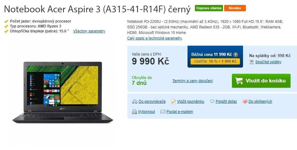 Acer, 3,4GHz, 4GB RAM, 15,6"