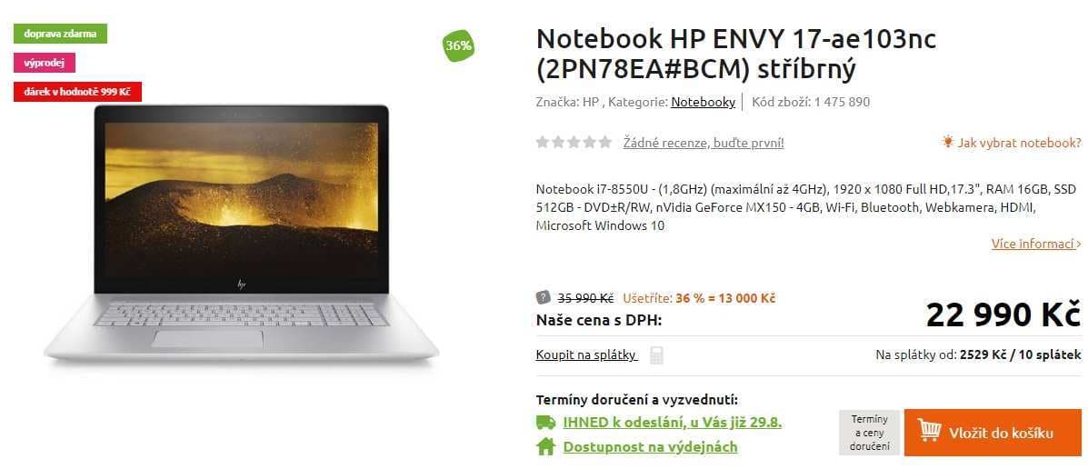 HP, i7, 4GHz, 16GB RAM, 4GB NVIDIA, 17,3"