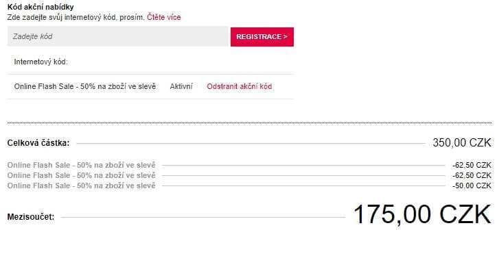 Extra sleva 50% na výprodeje