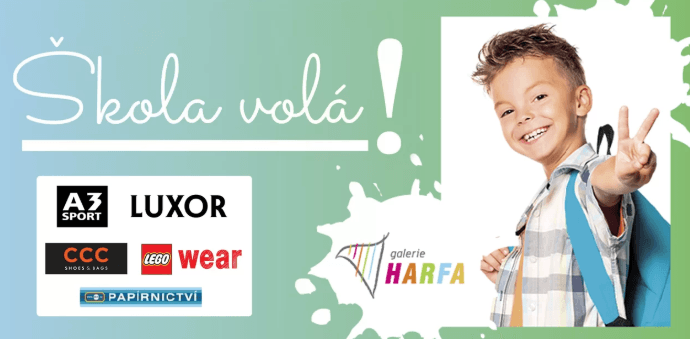 Brožurka se slevovými kupony do Galerie Harfa