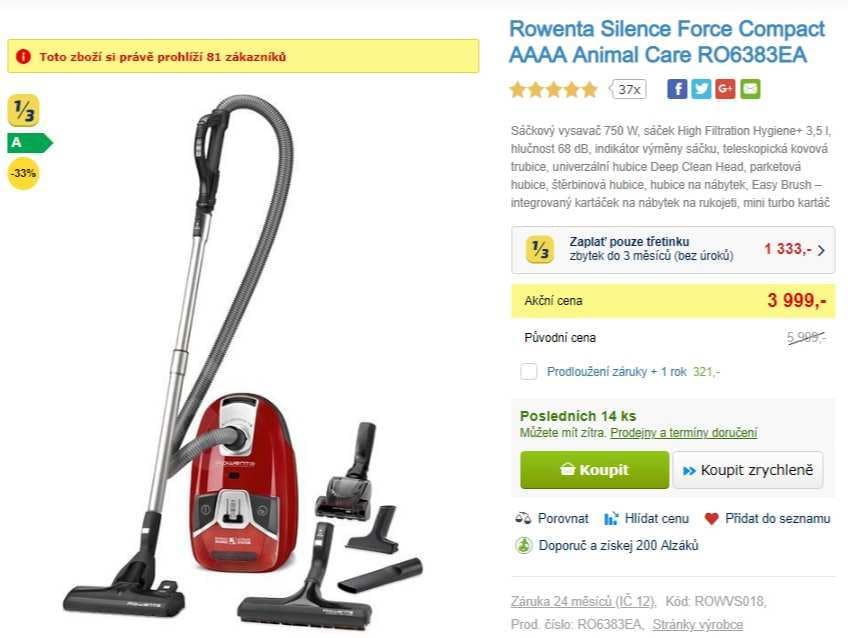 Vysavač Rowenta RO6383EA Silence Force Compact