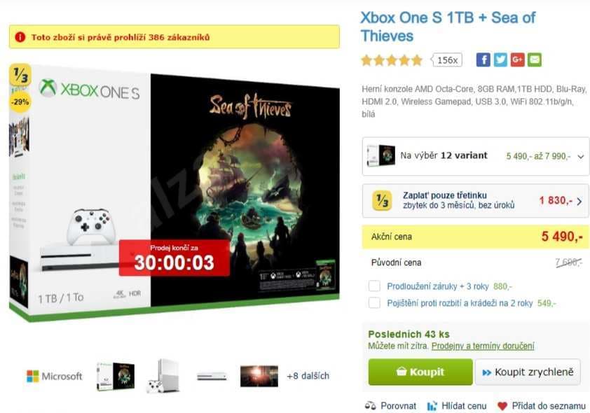 Xbox One S 1TB + hra Sea of Thieves
