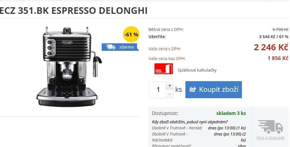 Pákové espresso DeLonghi ECZ 351 