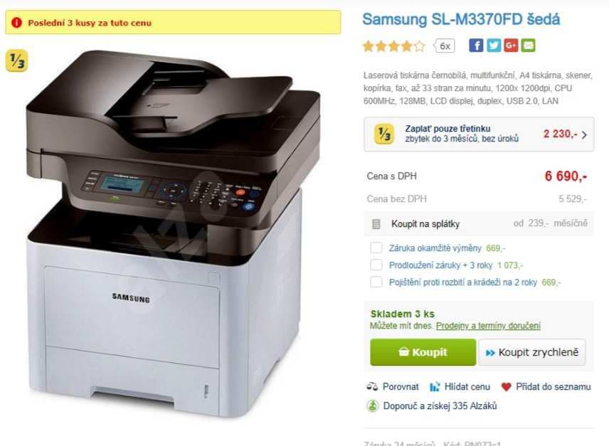 Laserová ČB multifunkce Samsung