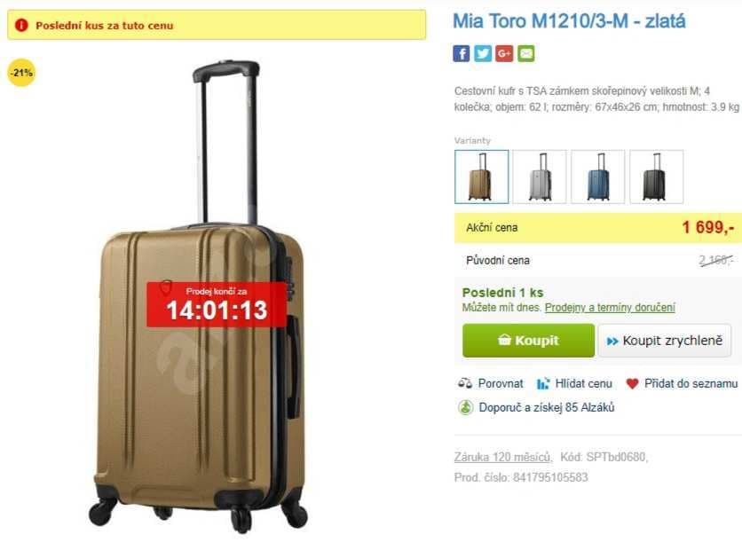 Cestovní kufr Mia Toro M, 4 kolečka