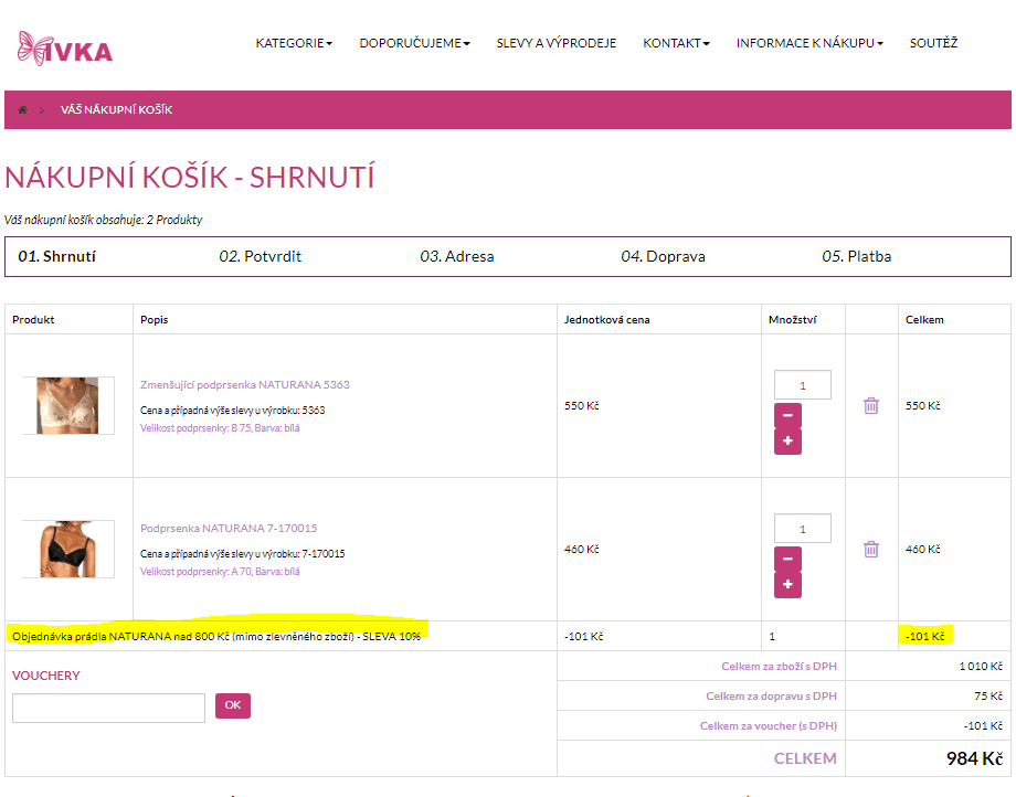 Sleva 10% na spodní prádlo Naturana