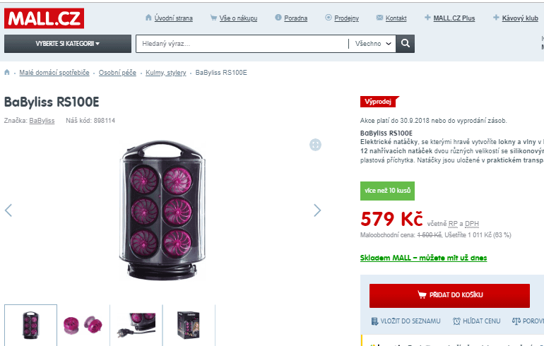 Elektrické natáčky na vlasy BaByliss