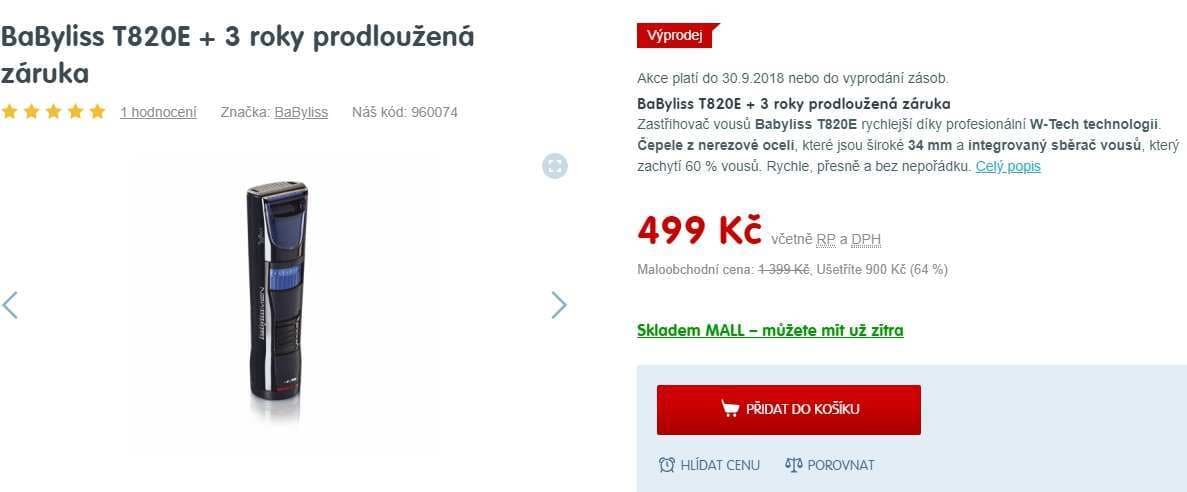 Zastříhovač vousů Babyliss T820E