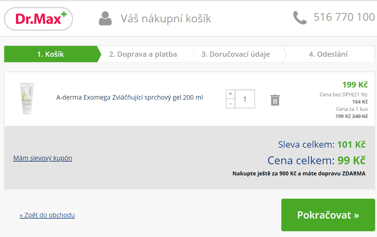 Sleva 100 Kč na kosmetiku A-derma Exomega