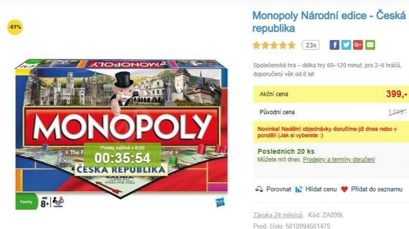 Hasbro Monopoly: Národní edice