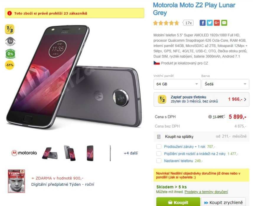 Motorola, 8x 2,2GHz, 4GB RAM, 5,5"