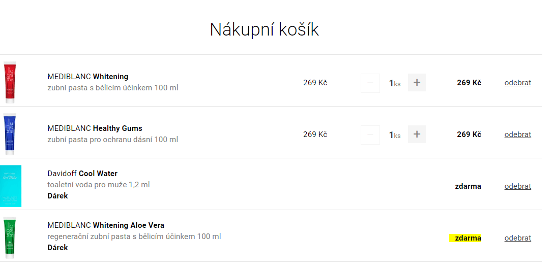 Zubní pasty Mediblanc akce