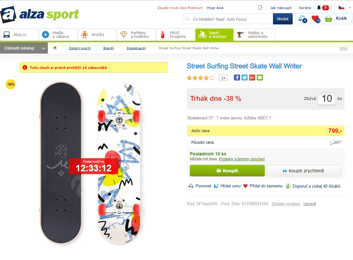 Skateboard Street Surfing Wall Writer 31"