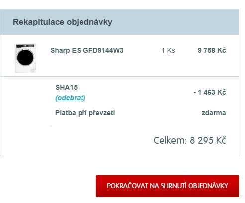 Pračka Sharp, 9kg, 1400 ot., A+++