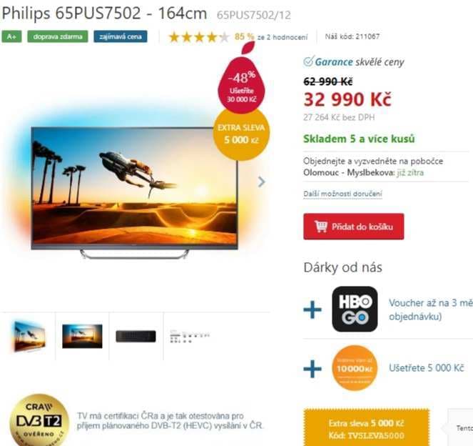 Ultra HD TV, HDR, Smart, 164cm, Philips