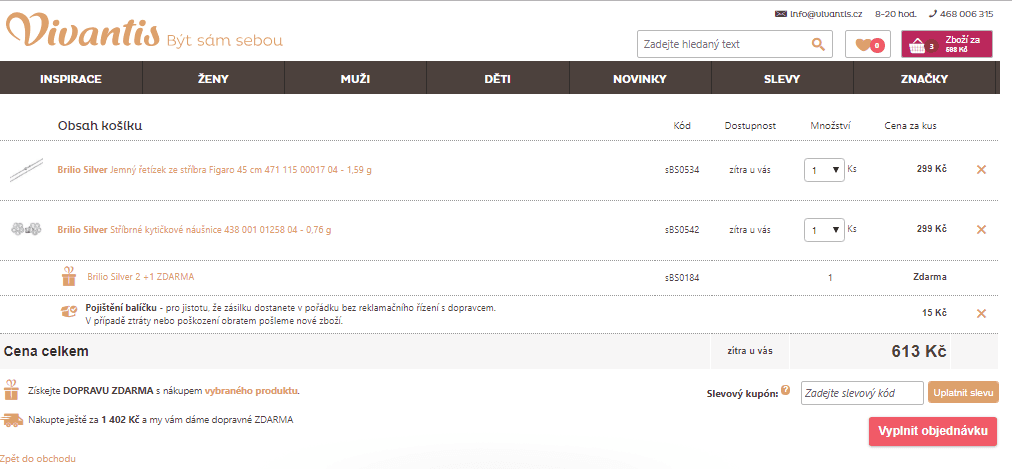 Šperky Brilio Silver 2+1 zdarma