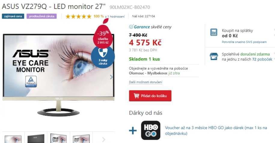 PC monitor Asus, 27", repro