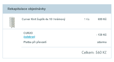 Šuplíková skříňka Curver Knit šuplík 4x 10 l