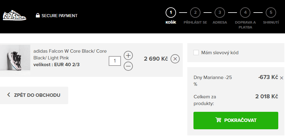 Footshop.cz - slevový kód -25%