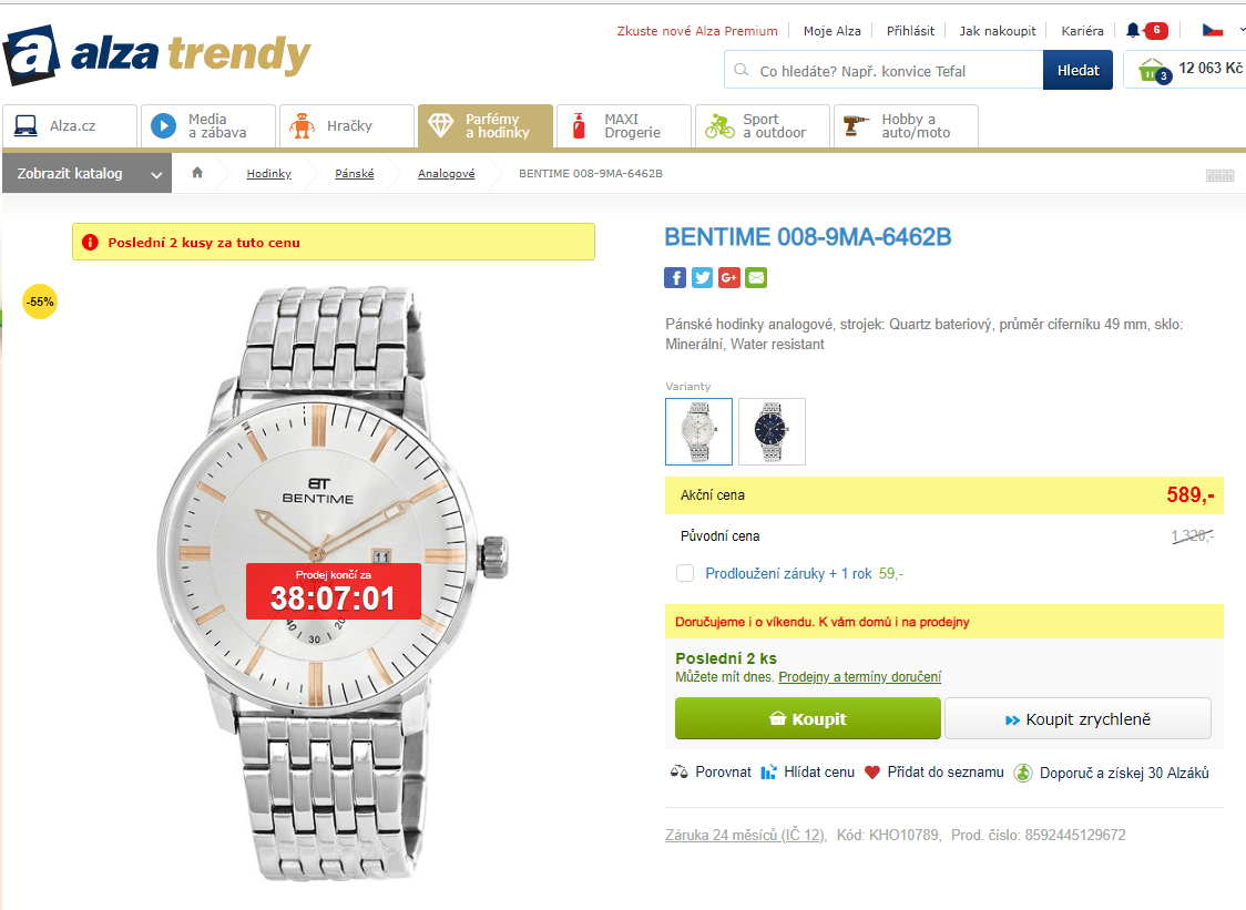 Pánské hodinky BENTIME 008-9MA-6462B