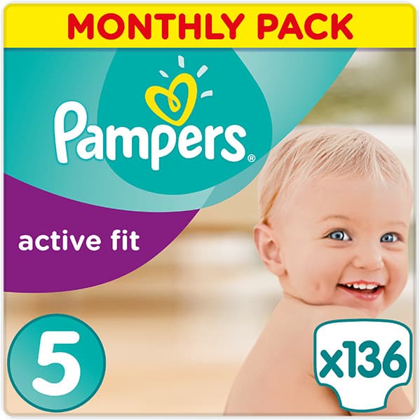PAMPERS Active Fit 5, 136 ks