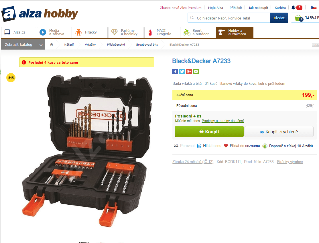 Sada vrtáků a bitů Black&Decker, 31 ks