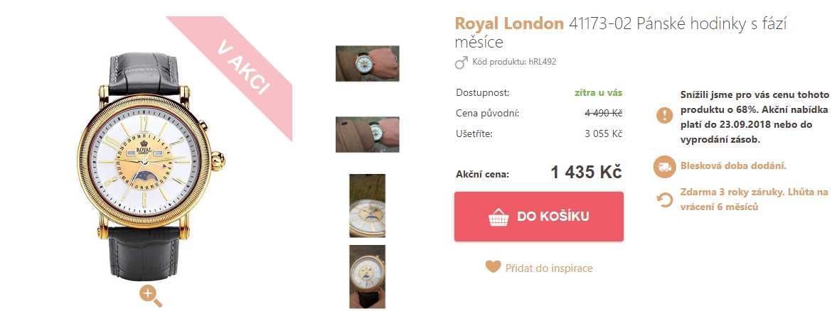 Pánské hodinky Royal London s fází měsíce