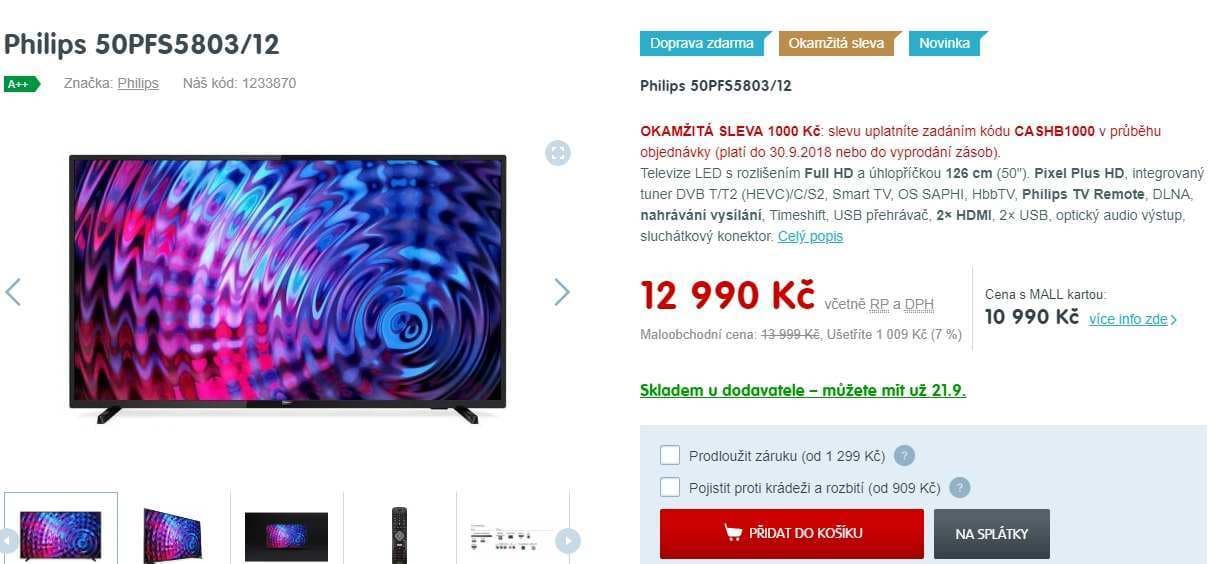 Full HD LED TV, Smart, 126cm, Philips