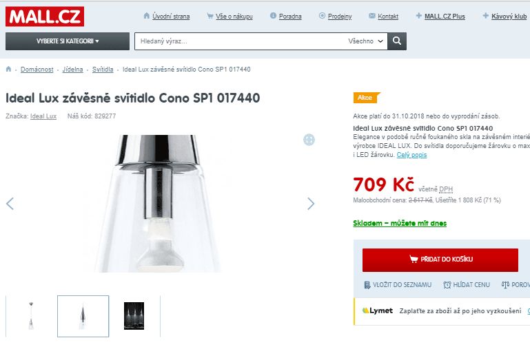 Závěsné světlo Ideal Lux CONO 