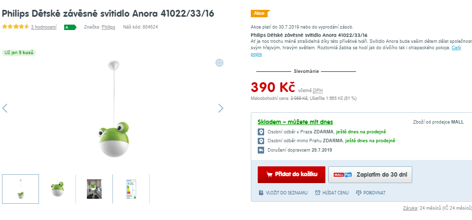 Světlo dětské Philips Massive Anora