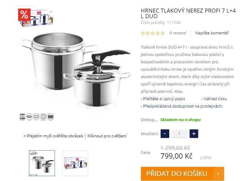 2 tlakové hrnce Orion, 7 a 4 litry