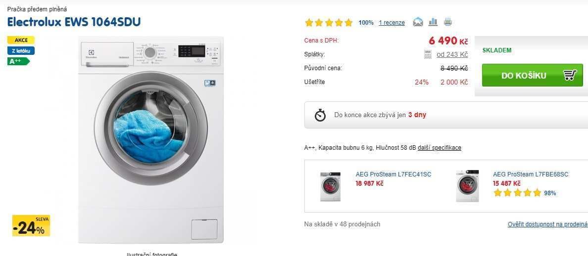 Electrolux, 6kg, 1000 ot. 38cm, A+++
