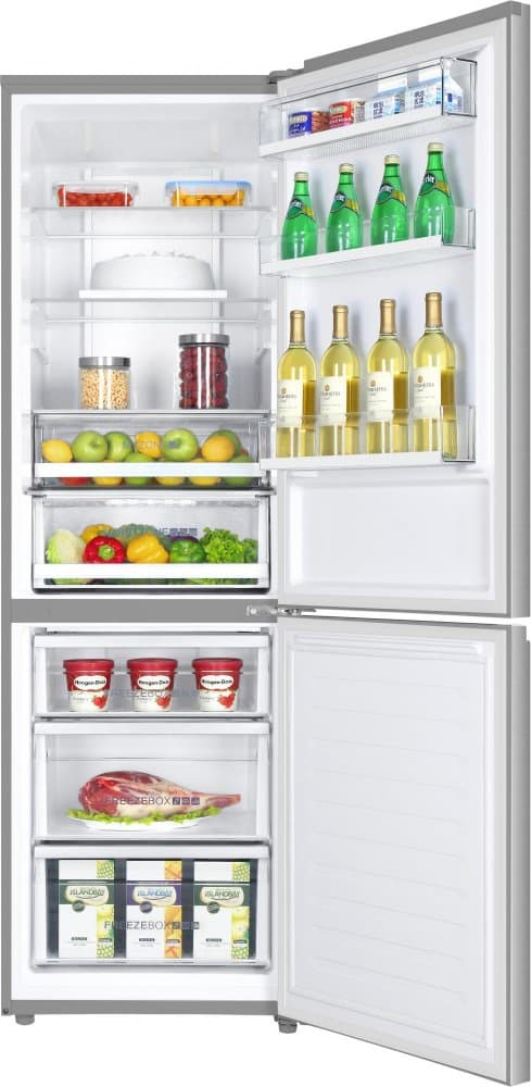Komb. chladnička Haier, A+++, 339 l, nerez