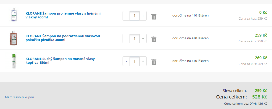 Akce 3za2 na kosmetiku Klorane