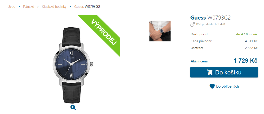 Pánské hodinky Guess W0793G2