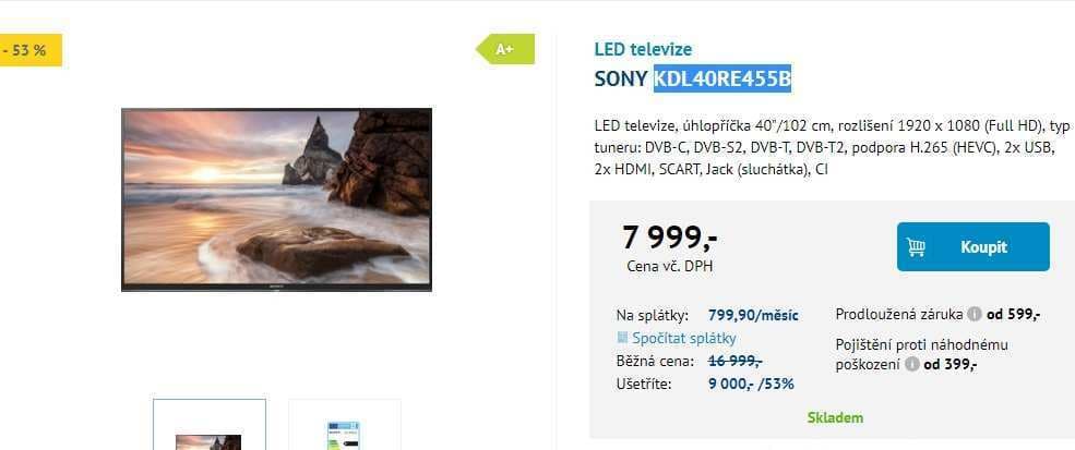 Full HD LED TV, HDR, 102 cm, SONY