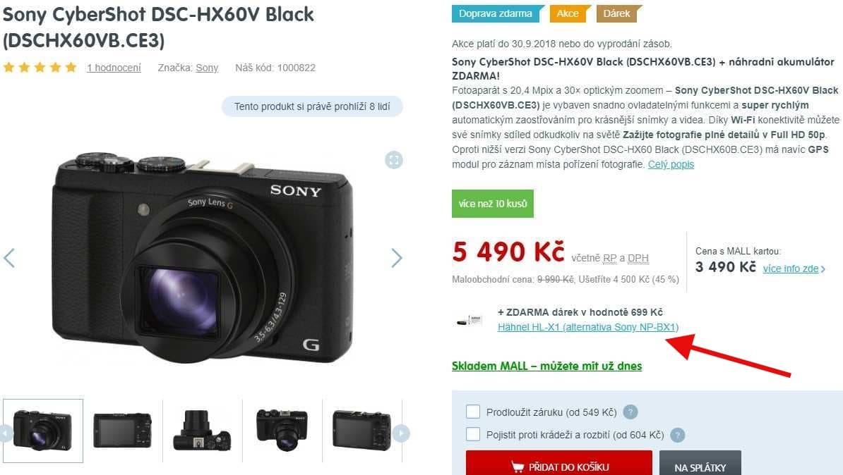 SONY, 20,4MPx, stabilizace, Wifi, NFC