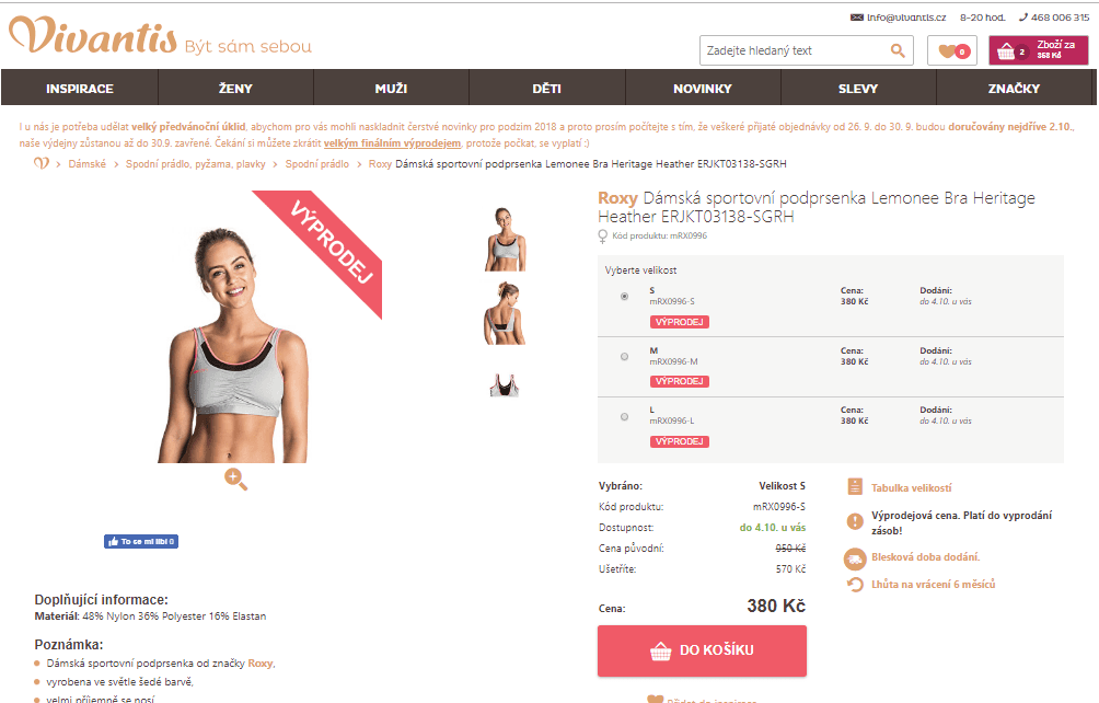 Sportovní podprsenka Roxy Lemonee Bra
