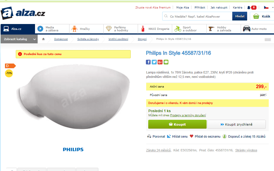 Lampa nástěnná Philips 45587/31/16