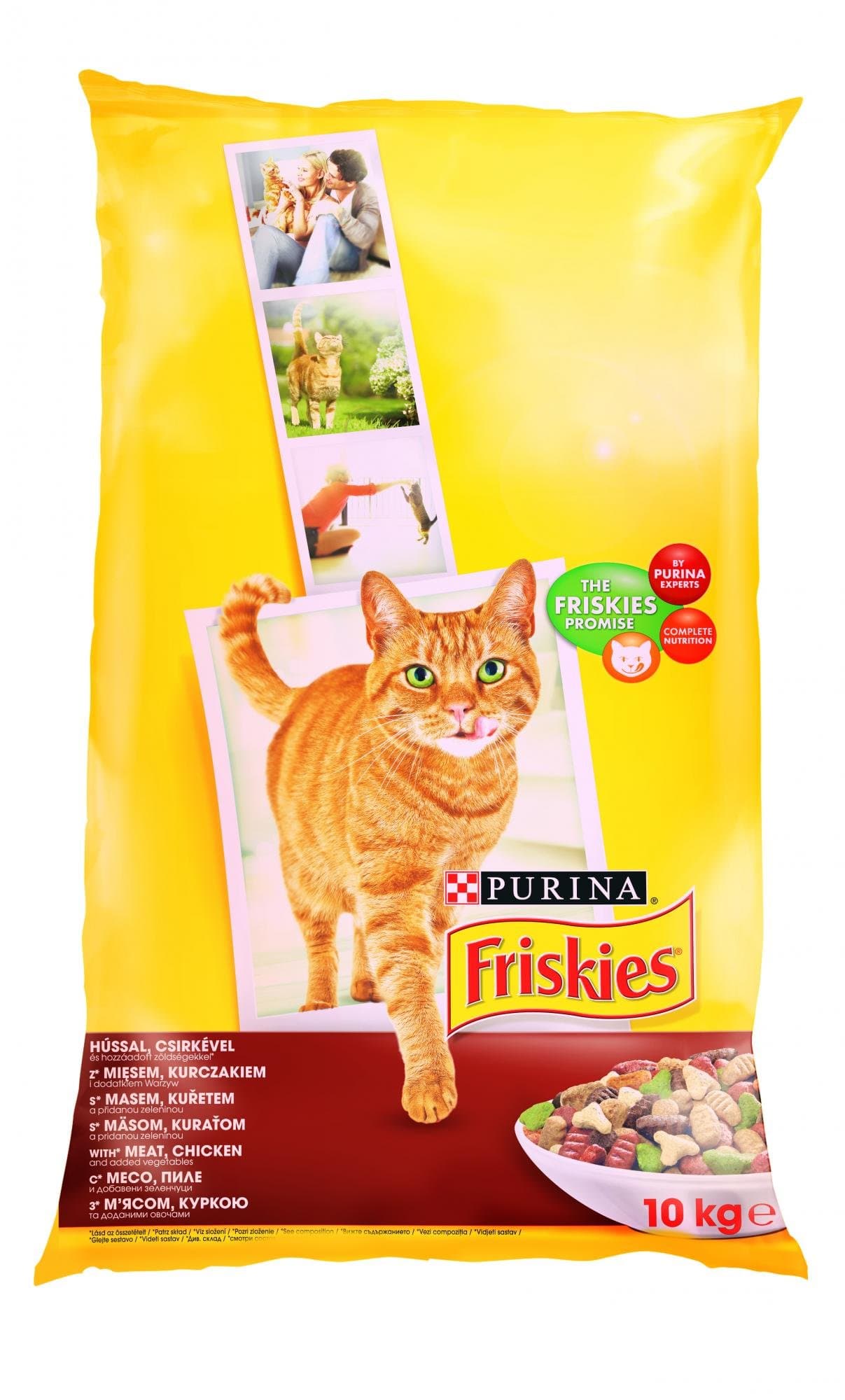 Friskies Cat s masem a zeleninou 10 kg