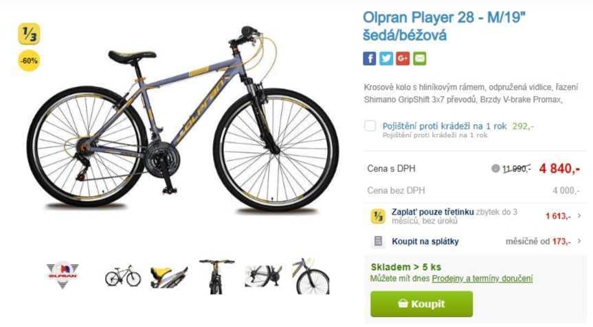 Olpran, rám 19", kola 28", hliník