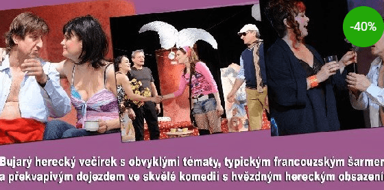 Lístek na komedii Herci jsou unaveni