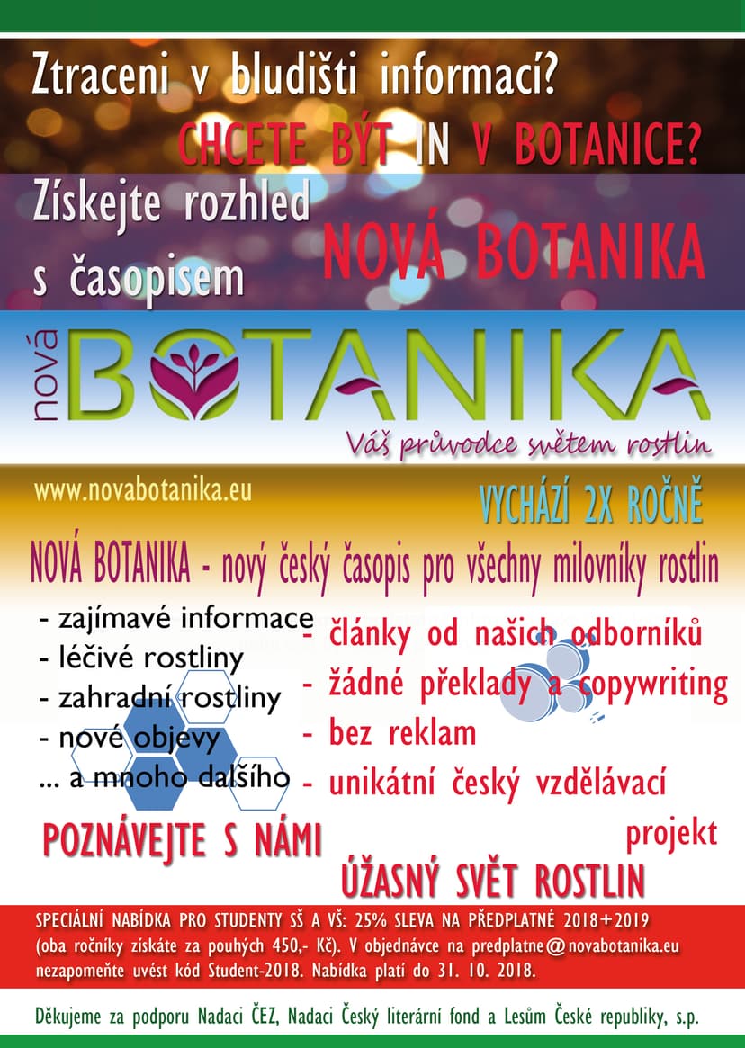 Nová Botanika - předplatné pro studenty 2018/2019