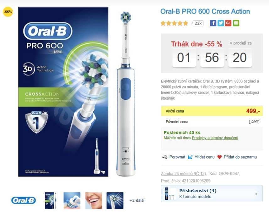El. zubní kartáček Oral-B PRO 600